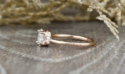 Oval Cut Three Stone Wedding Ring Silver Engagement Diamond Promise for Woman