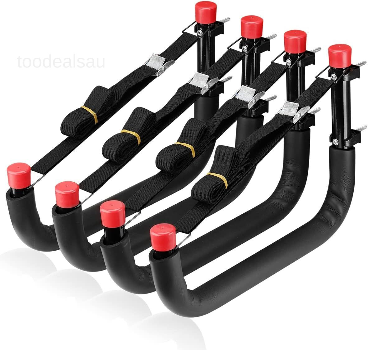 Storage Racks, 15.3 Inch Wall Mount Garage Hooks Black + Red