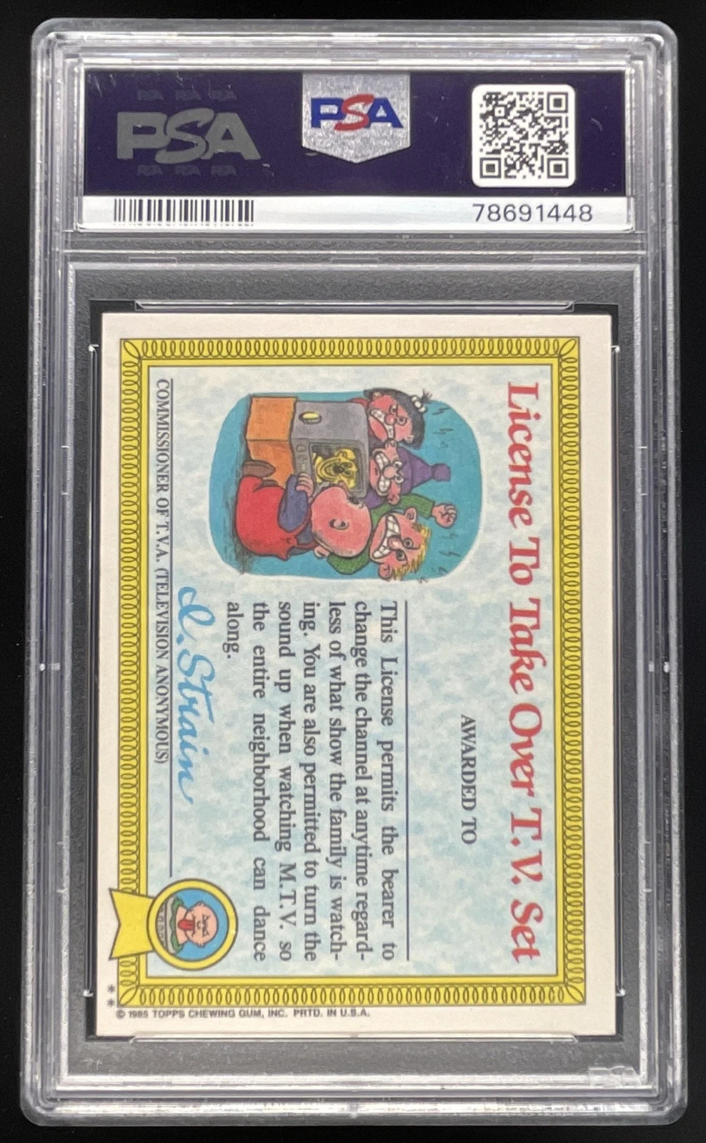 1985 Topps Garbage Pail Kids Stickers #30b Graffiti Petey PSA 9 view 2