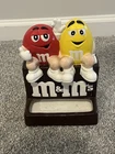 Vintage 90s Red And Yellow M&M Candy Dispenser Porcelain Figurine.