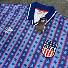 Umbro USA Soccer Jersey Mens XXL Blue Stars & Stripes Shirt NWT