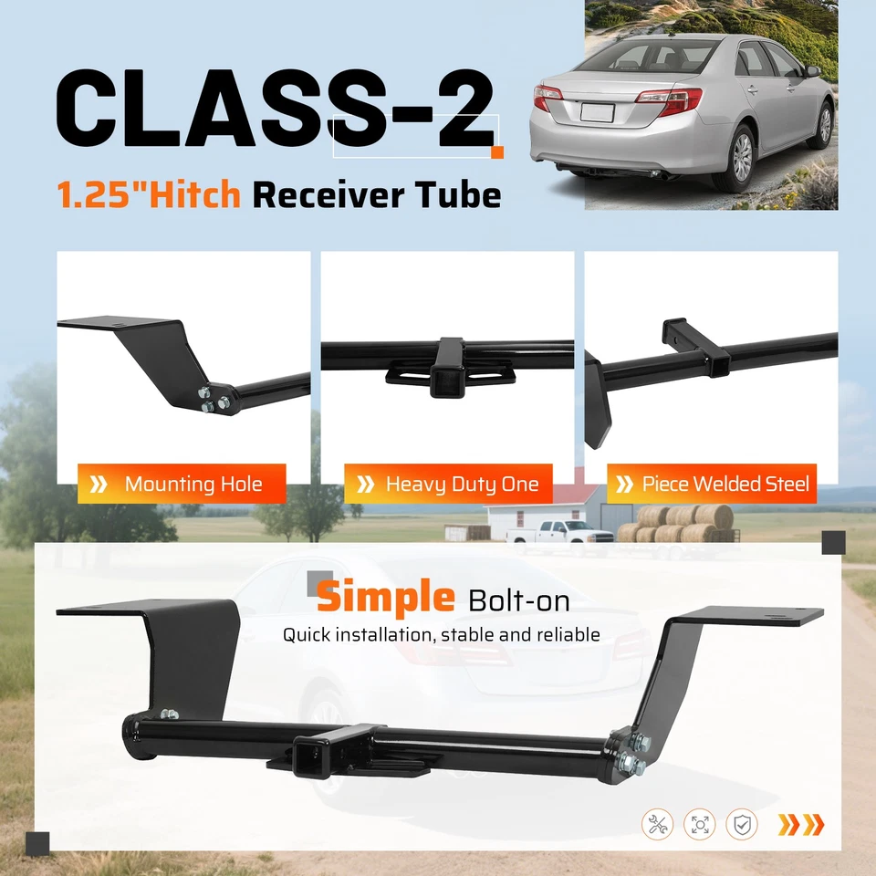 Class 2 Trailer Hitch 1.25" Tow Receiver For Toyota Camry 2012-17 Avalon 2013-18 Foto 3 de 4