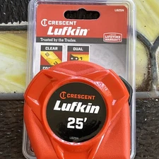 New Cresent Lufkin L625N  1 in x 25 ft Power Return Locking Tape Measure New