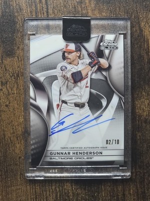 2025 Topps Chrome Black Gunnar Henderson Silver Refractor Auto /10 JERSEY MATCH