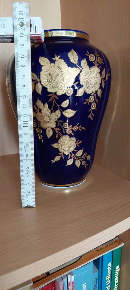 Wunsiedel kobaltblaue Deckelvase blau/gold, Höhe 28 cm, Vitrinenstück, wie neu - Bild 2 von 4