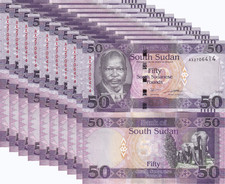South Sudan 50 Pounds 2019 P 14 UNC LOT 10 PCS