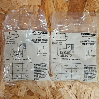 4 NEW Youngdale #5 Hinge Cabinet Door ANTIQUE BRASS