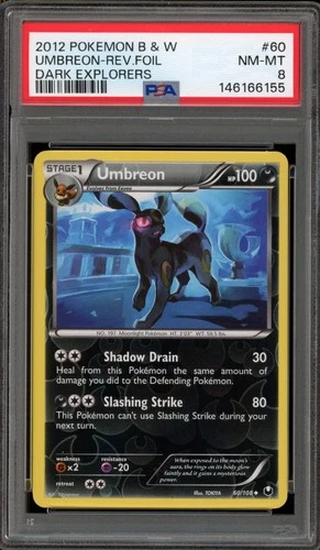 Pokemon Umbreon Dark Explorers Reverse Holo #60 PSA 8