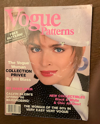 VOGUE PATTERNS magazine Jan/Feb 1986,  The Vogue Woman Collection Privee, Blass