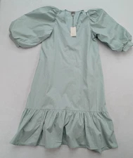 A New Day Women's Dress Size S Mint Green Peasant Cottage Core Puff Sleeve NEW
