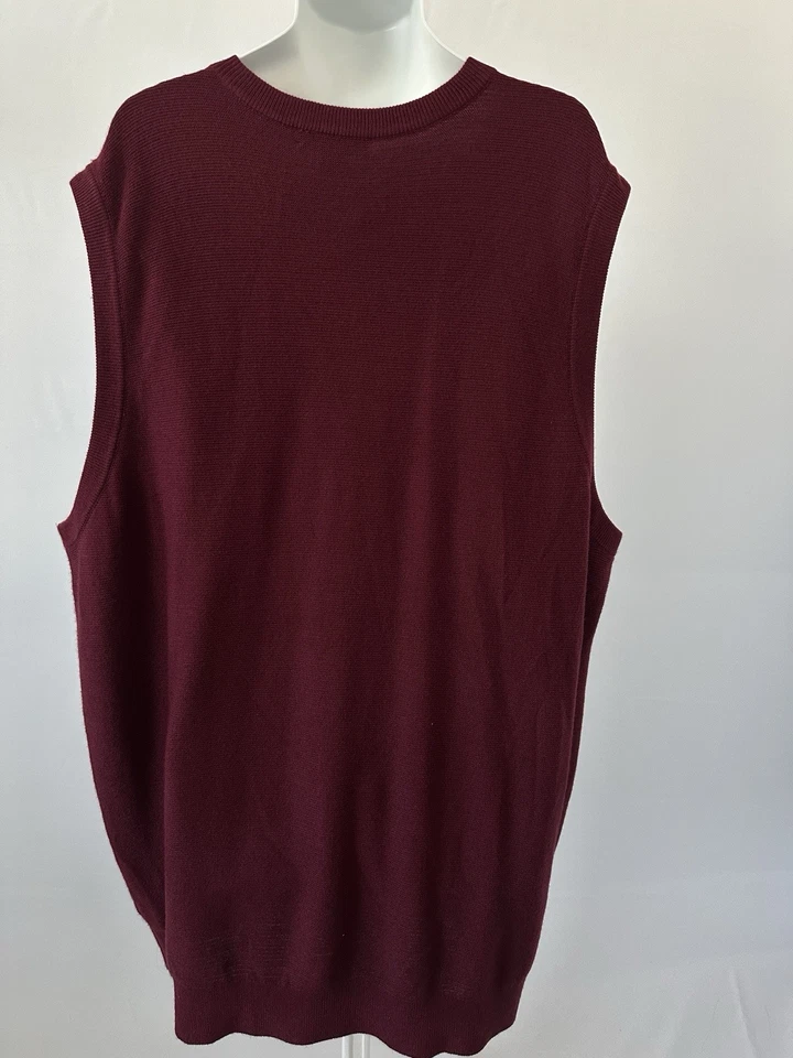 NWT! VTG Style Golf Sweater Vest by Cypress Links, Sz: 4XT  Merlot (b24) - Image 3 of 4