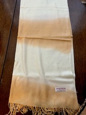 Pashmina Peach/Cream Scarf Shawl 26x68" Lightweight 70 Cashmere 30 Silk NEW
