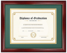 8.5x11 Diploma Frame with Forest Over Gold Mat or Display 11x14 Certificate W...