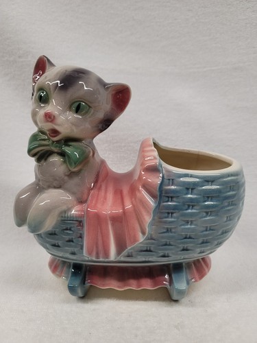 7 1/2" KITTEN IN CRADLE BY ROYAL COPLEY, ROYAL WINDSOR, SPAULDING
