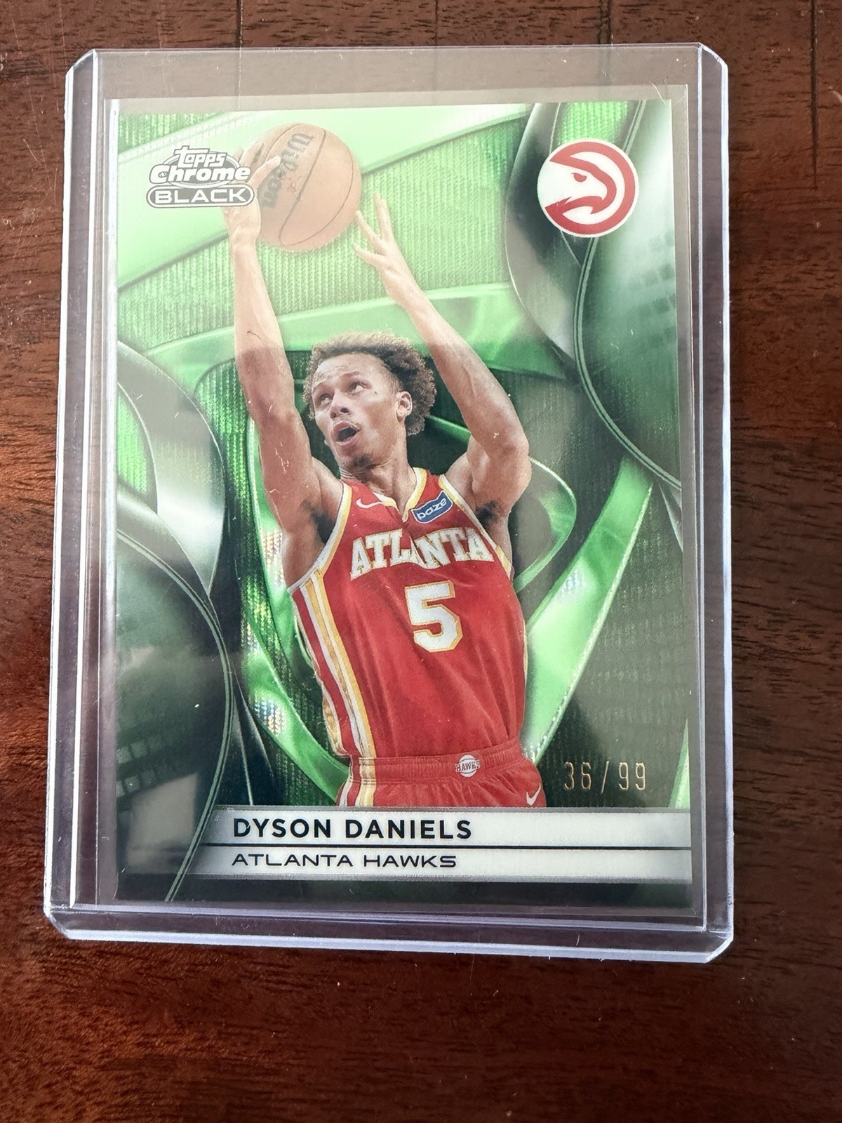 Dyson Daniels 2025-26 Topps Chrome Black Green Refractor /99 Atlanta Hawks