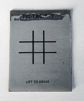 1980 Premium Cracker Jack Prize Lift and Erase Small Tic Tac Toe Game Toy