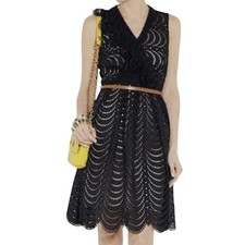 Marc by Marc Jacobs navy blue eyelet embroidered dress Size 6 formal cocktail