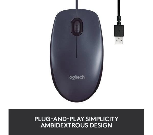LOGITECH B100 Wired Optical Mouse USB Brand New Sealed Full size corded mouse - Image 4 of 4