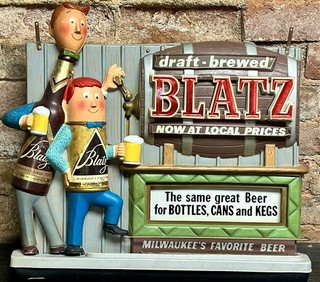 Vintage 1964 Blatz Beer Bartender Lighted Motion Advertising Bar Sign For Repair