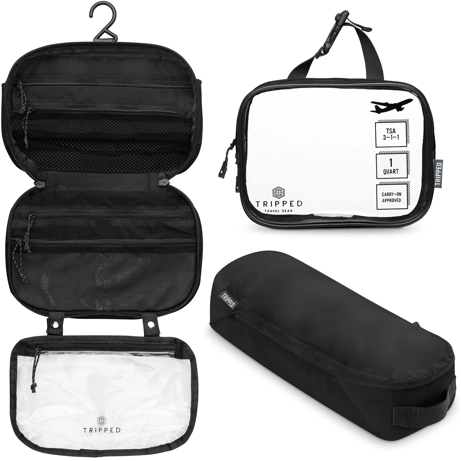 Toiletry Bag Kit Set Hanging Travel Toiletry Bag + 311 TSA Cosmetic Liquid Ba...
Opens in a new wind