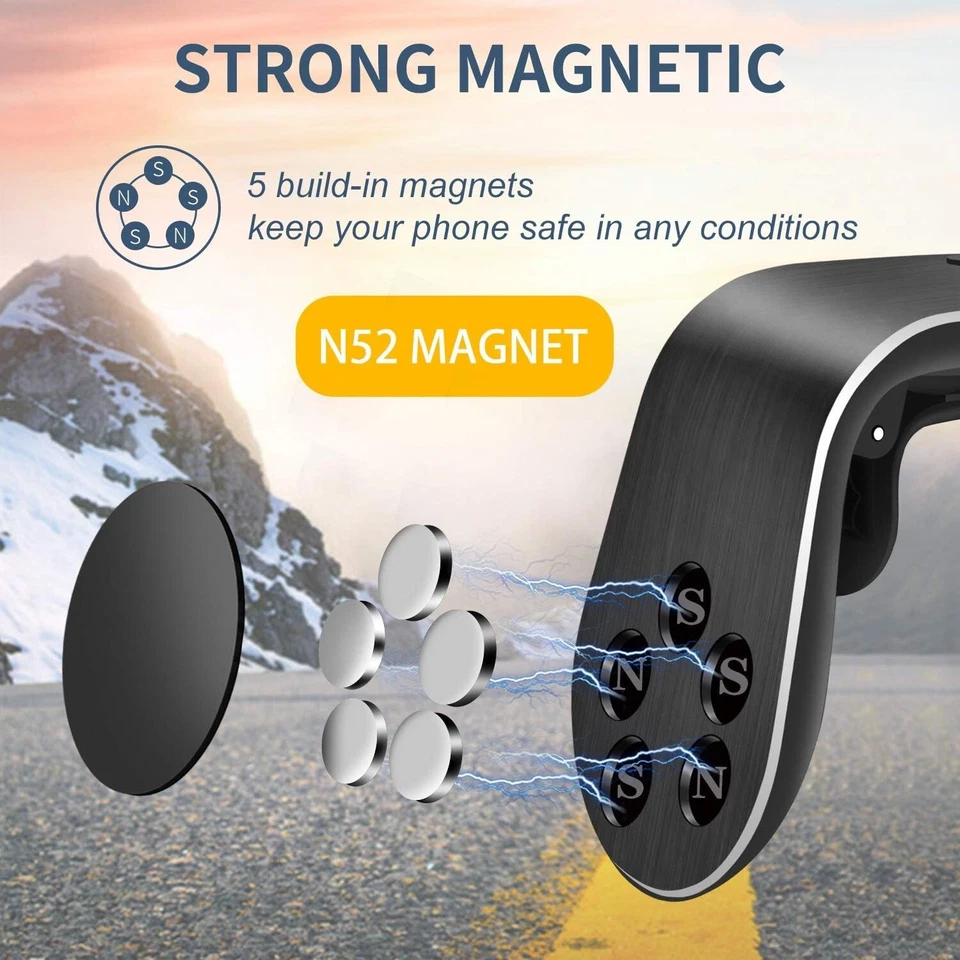 360°Car Holder Windshield Dashboard Magnetic Mount Bracket For Cell Phone iPhone - Image 4 of 4