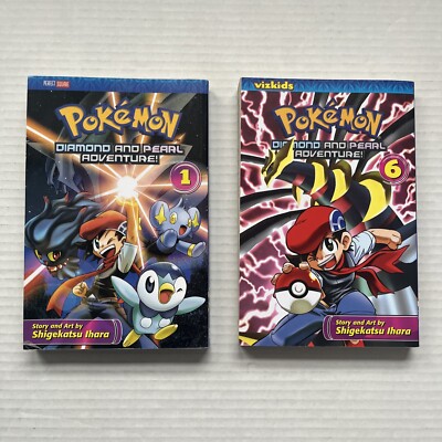 Pokémon Diamond And Pearl Adventure Books Volume 1 & 6 Paperback 2008 Ihara