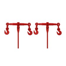 2 Pack Heavy Duty 3/8''-1/2'' Ratchet Load Chain Binder Truck Flatbed Tie Down