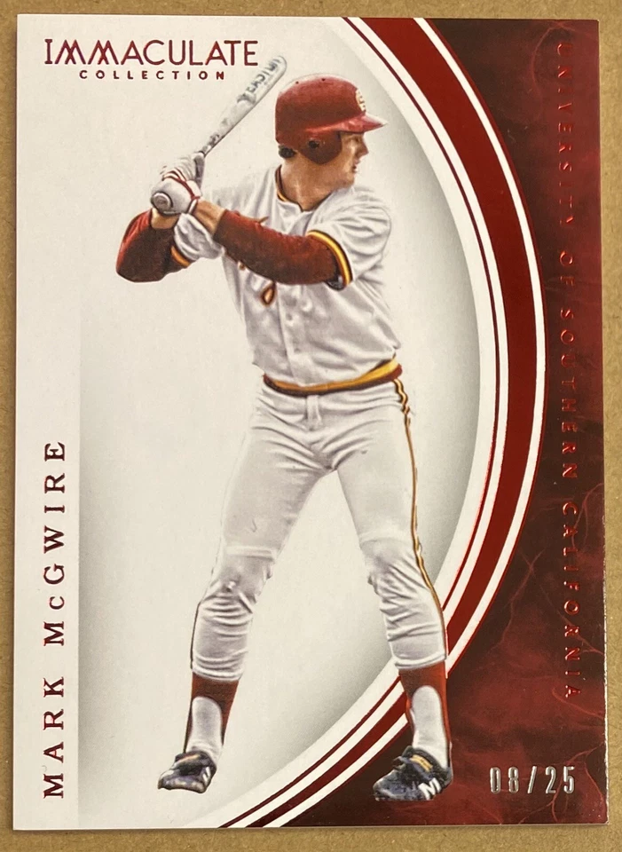 Mark Mcgwire 2015 Panini Immaculate Collegiate Blue #/10 Red #/25 Cardinals USC - Image 3 of 4