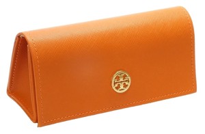 New-Authentic-Large-Original-Tory-Burch-Sunglasses-Syn-Leather-Orange-Gold-Logo