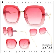 Womens Large Fancy Thick Plastic Mod Butterfly Fashion Sunglasses