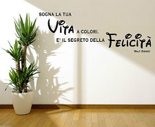 WALL STICKERS ADESIVI MURALI  Il segreto della Felicità  Vita casa parete muro