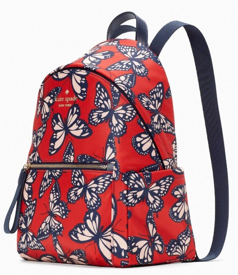 Kate Spade Chelsea Nylon Medium Backpack Red Navy  display picture 2