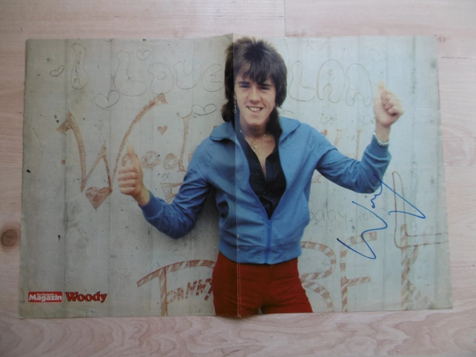 Stuart "Woody" Wood "Bay City Rollers" Autogramm signed 29x43 cm Poster gefaltet - Bild 1 von 1