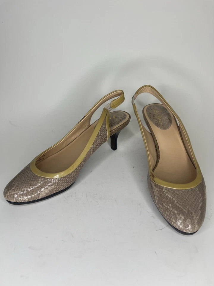 Zapatos Cole Haan Tacones Eslinga Espalda Mujer Talla 6.5B Estampado Serpiente Foto 2 de 4
