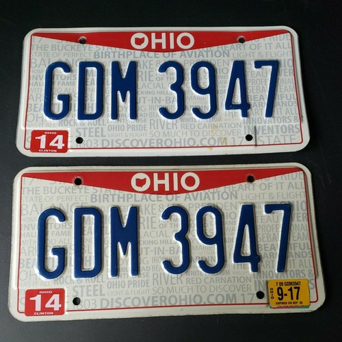 Expired Pair of Ohio Vanity License Plates(Clinton County)GDM3946 eBay