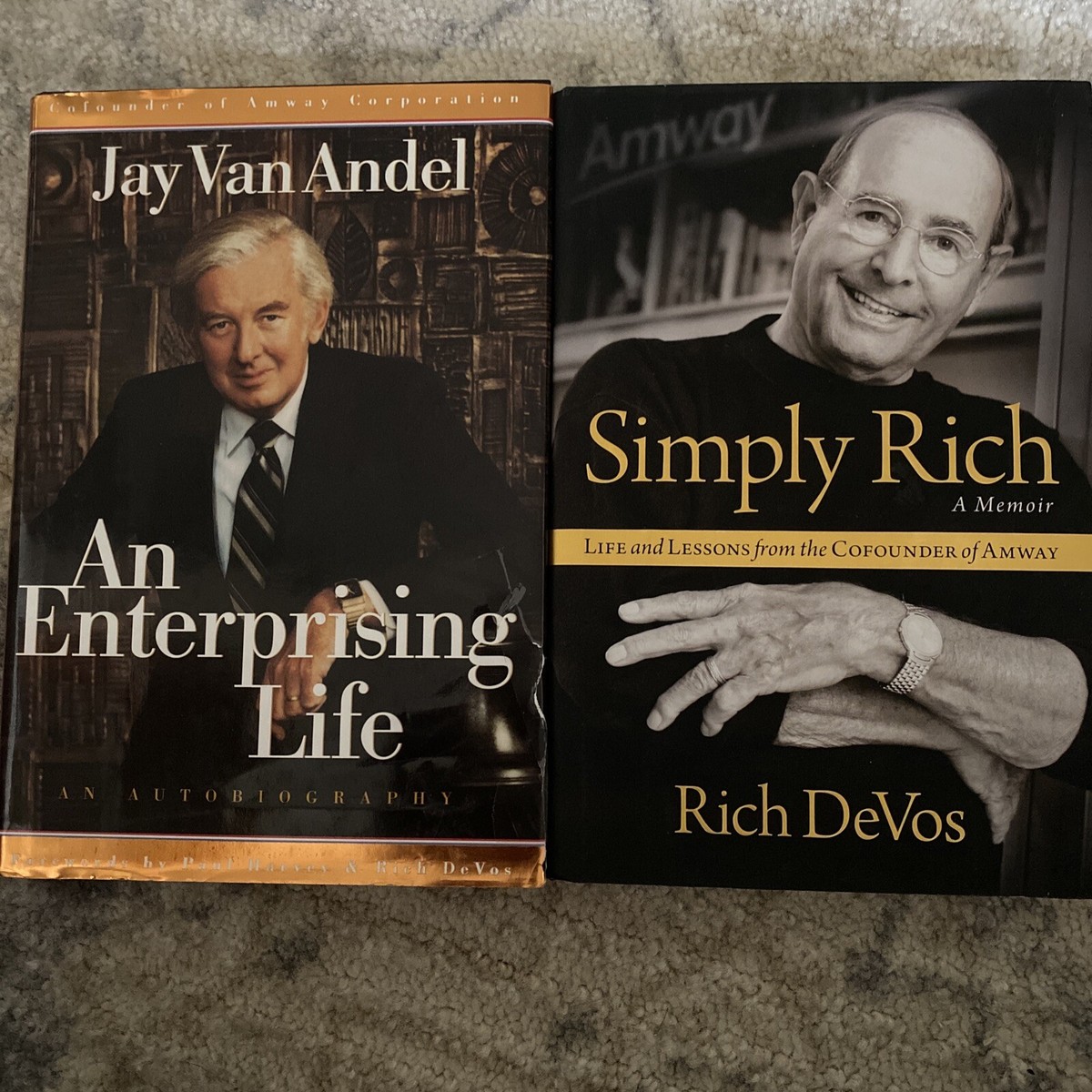 AMWAY Cofounders Signed Rich DeVoss-Jay Van Andel Books B27