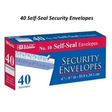 #10 Self Seal Envelopes, White, (4 1/8" x 9 1/2") - 40 Envelopes Per Pack