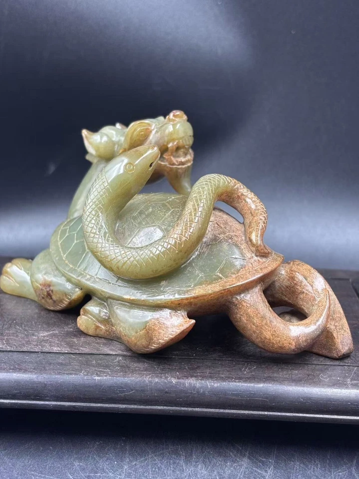 5,15-дюймовый китайский антикварный нефритовый зверь Сюаньву - Изображение 4 из 4