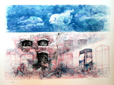 Vespignani Renzo INCISIONE originale, Firmata, con certificato  cm. 60 x 80.