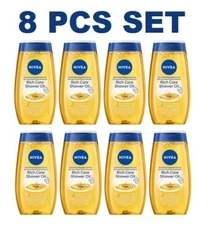 8 pcs NIVEA Rich Care Natural Pampering Shower Oil For Dry Skin 200ml 6.7 fl. oz
