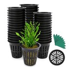 Net Pot Garden Slotted Mesh Cups Hydroponic Pots Supplies with Plant Labels