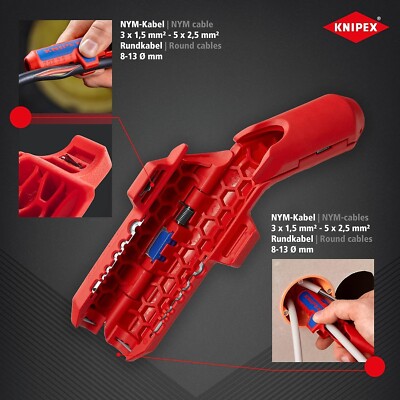 Knipex Ergostrip Abisolierzange Abisolierwerkzeug NYM Koax Daten 16 95 01