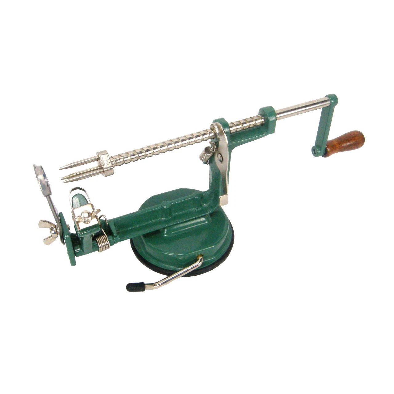 Back to Basics Apple Potato Peeler Slicer Corer Suction Base Green - GC