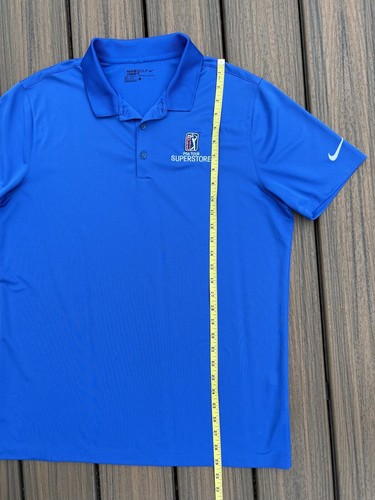 Nike Golf Polo Shirt Mens Large DRI-FIT Blue PGA Tour Superstore Logo - Picture 8 of 9