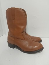 UNBRANDED MADE IN USA BROWN LEATHER WESTERN STYLE MEN'S 8 BOOTS