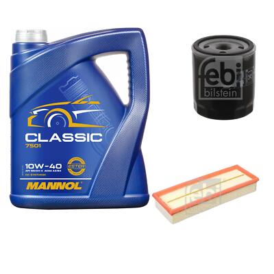 FEBI BILSTEIN Inspektionspaket 5L MANNOL Classic 10W-40 für Citroën Saxo S0 S1