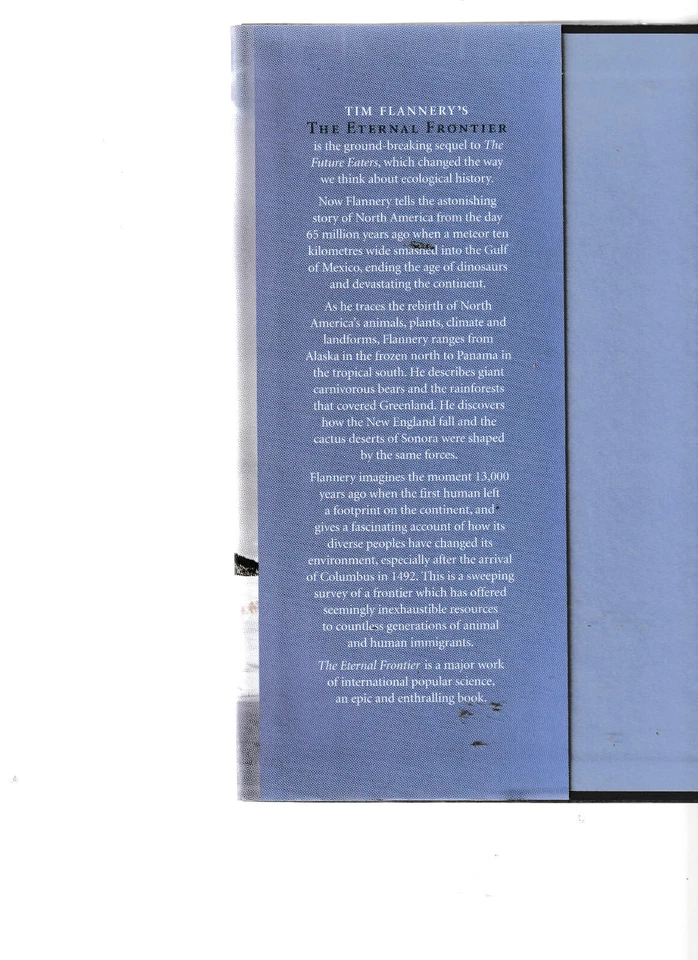 TIM FLANNERY - THE ETERNAL FRONTIER North America ecology SIGNED      au - Image 2 of 2