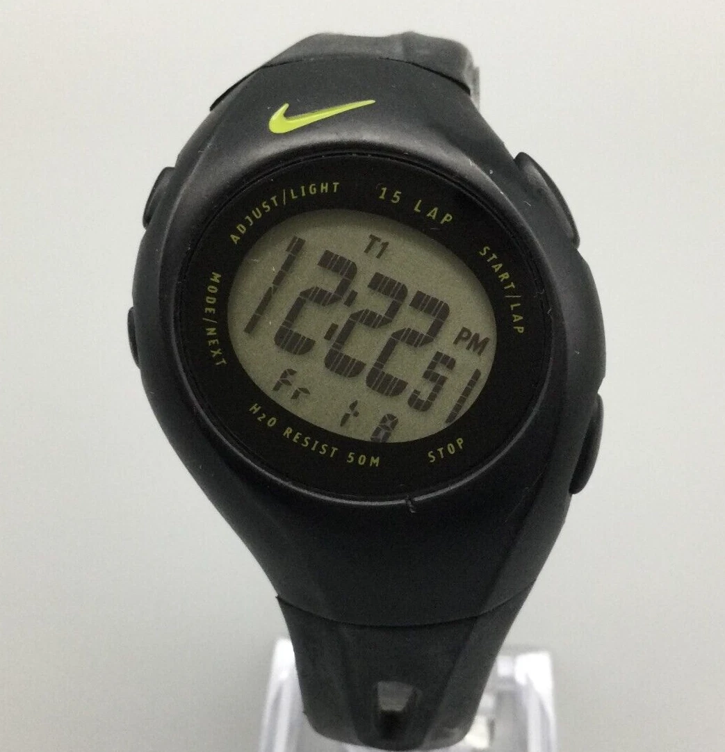 Nike Triax Ballistic Running Watch Unisex 50 Black 15 Lap 38 mm New Battery