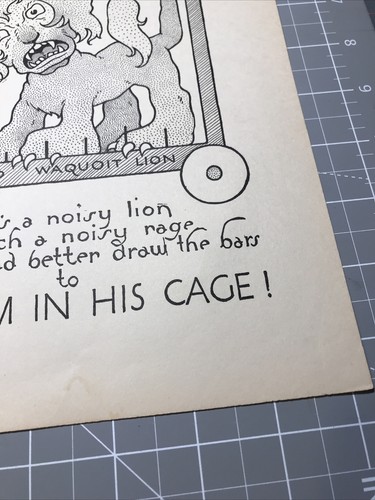 Vtg whimsical book print-wild Lion In Cage - Picture 6 of 16