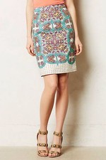 Mint Anthropologie MAEVE Manolya Multi-Color Print Pencil Skirt Size 4